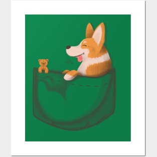 Pocket Corgi Red Posters and Art